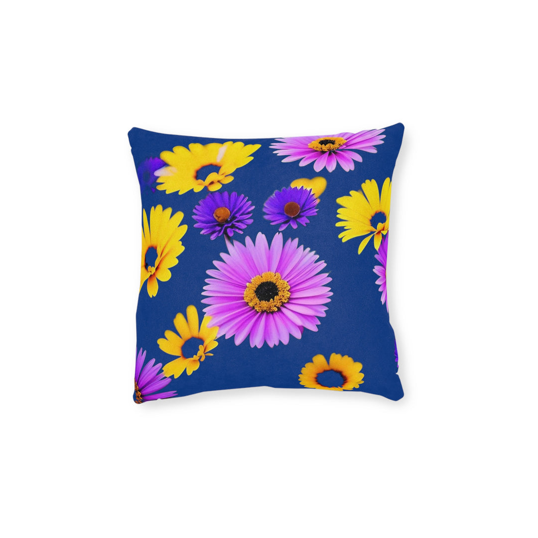 Le fleur on DarkBlue/Pink Back, Square Pillow