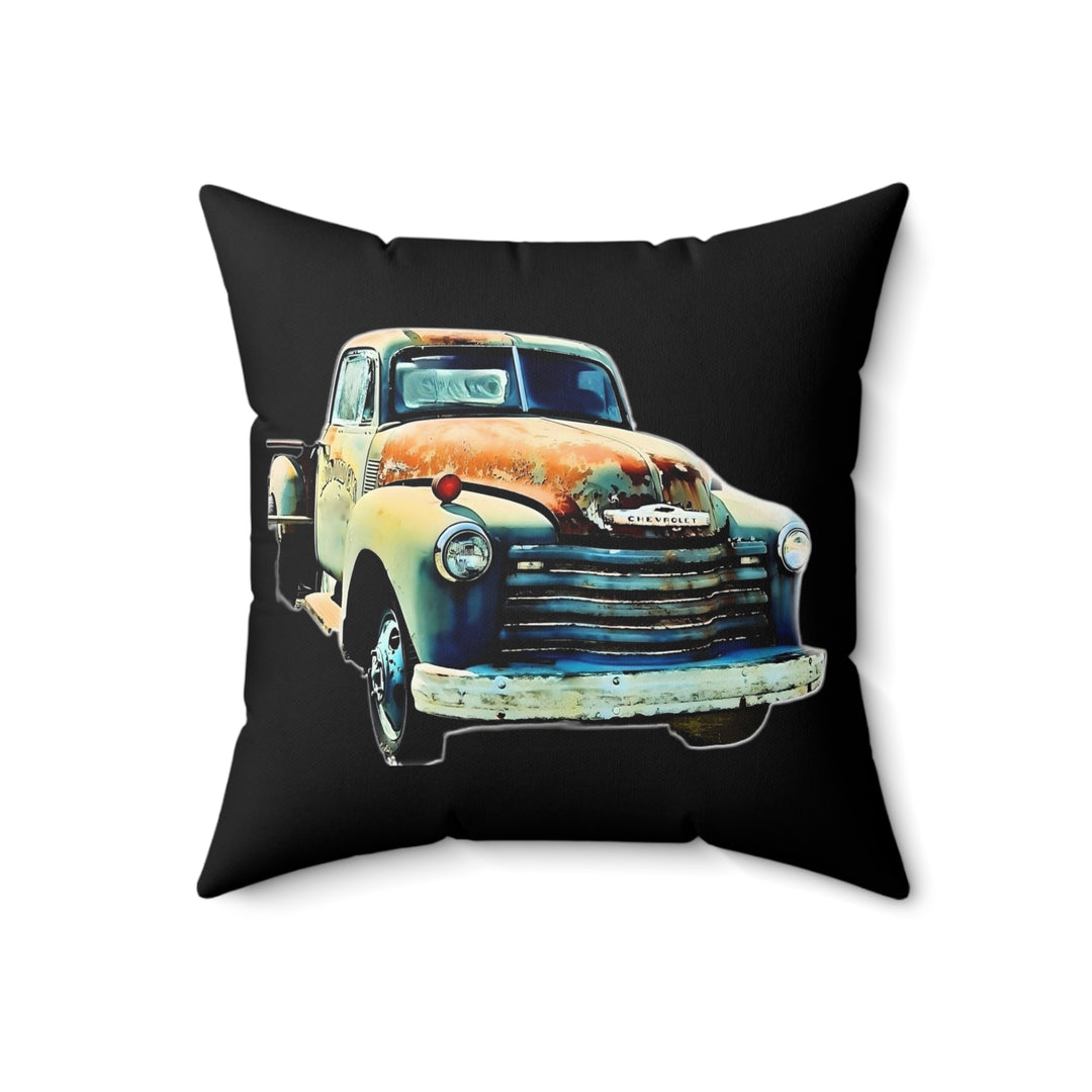 1953 Antique Truck Black Faux Suede Square Pillow