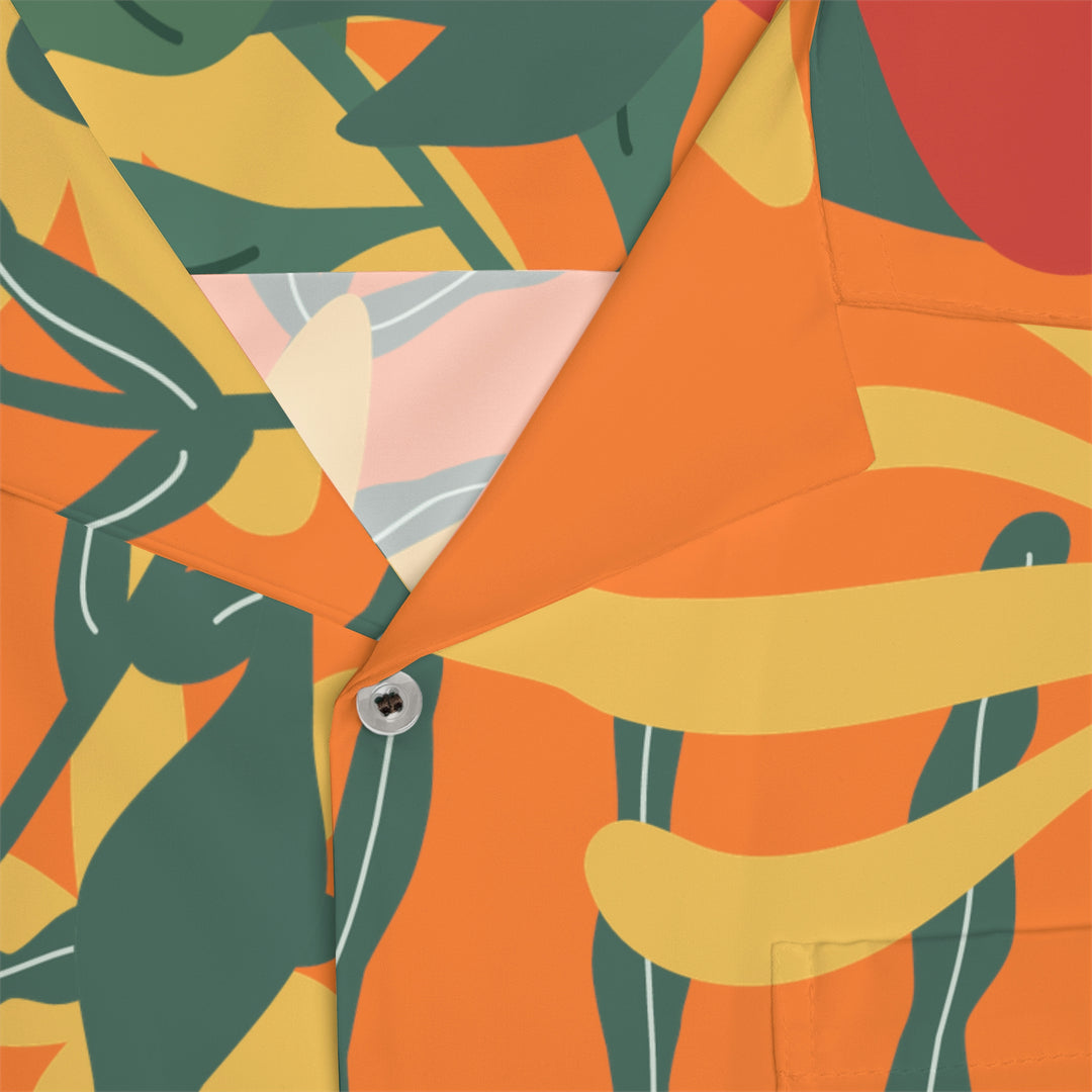 Summer Vibes Orange Men's Hawaiian Shirt (AOP)