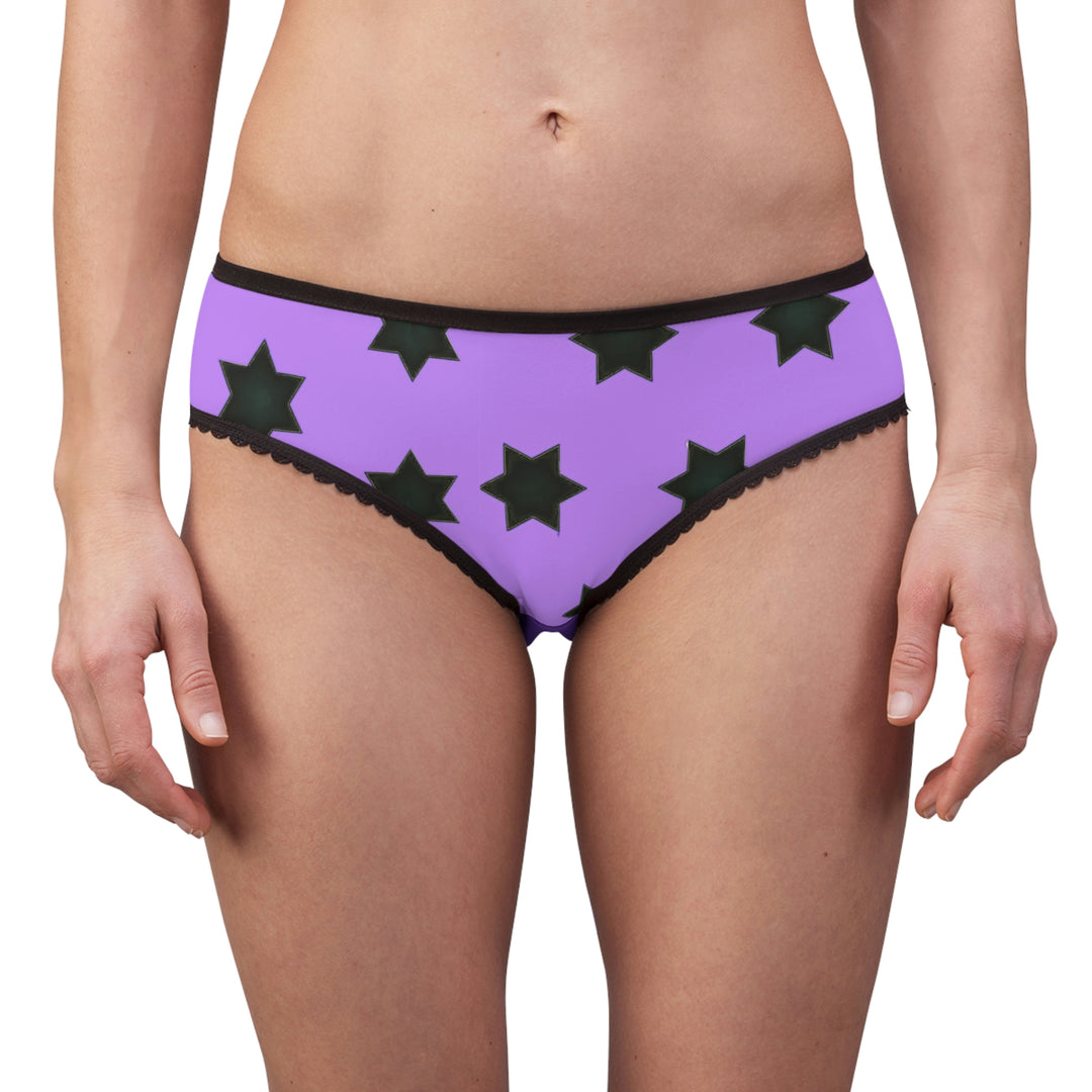 Black stars on Purple Women's Briefs (AOP)