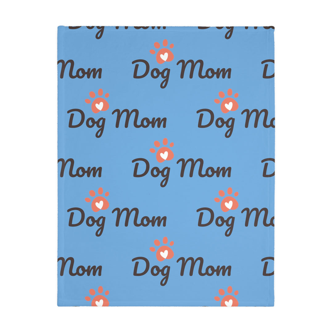 Dog Mom Velveteen Minky Blanket (Two-sided print)
