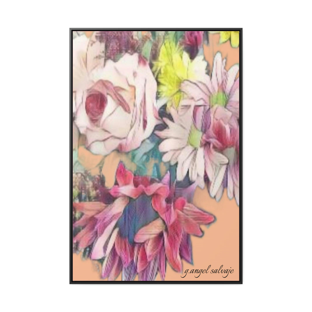 Floral/ coral background Gallery Canvas Wraps, Vertical Frame
