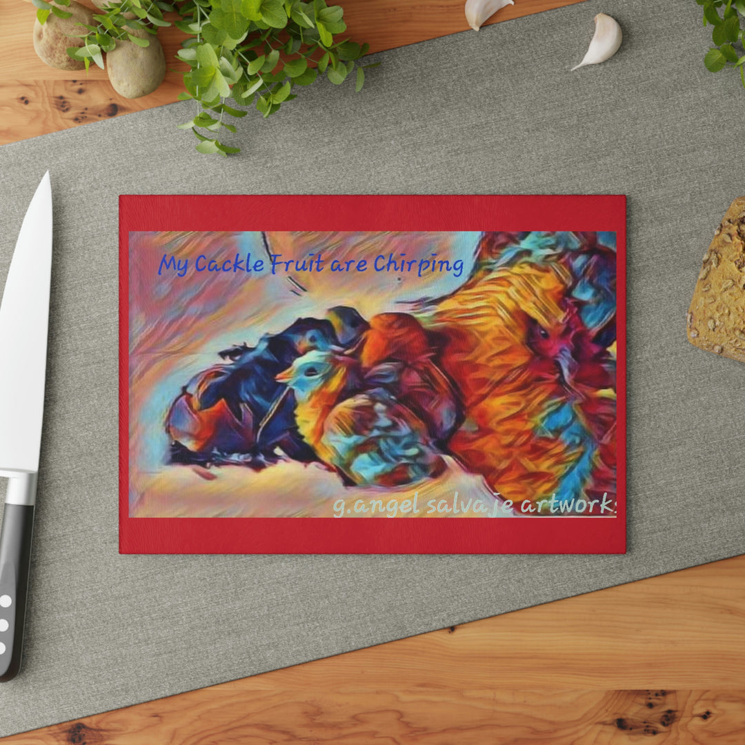 Cackle Fruit on the Hoof Glass Cutting Board