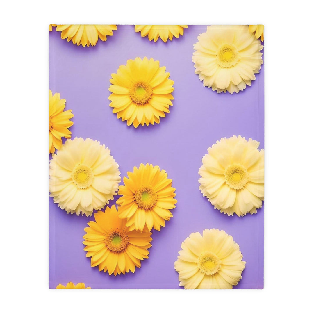 Flower Power style 4 Velveteen Minky Blanket (Two-sided print)