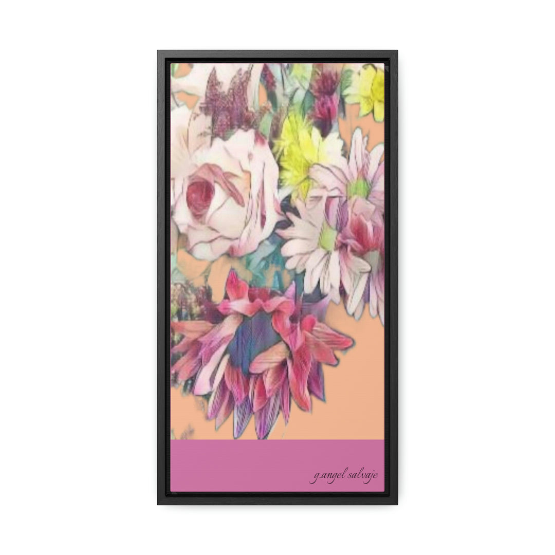 Floral/ coral background Gallery Canvas Wraps, Vertical Frame