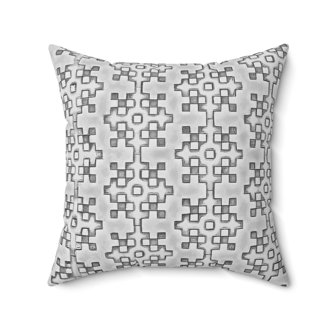 Grey & Black graphic pattern Spun Polyester Square Pillow