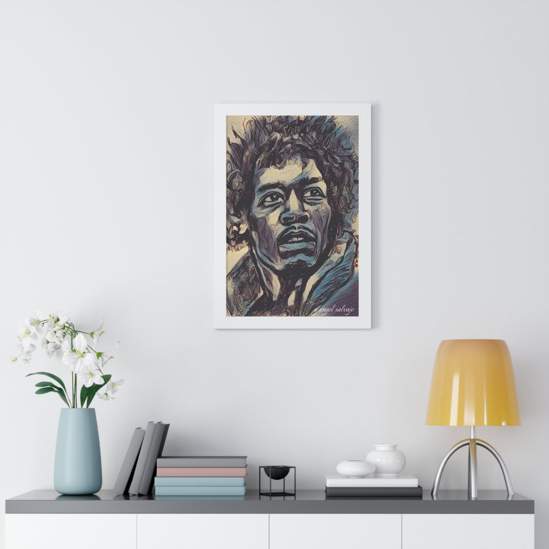 Jimi Hendrix Framed Vertical Poster