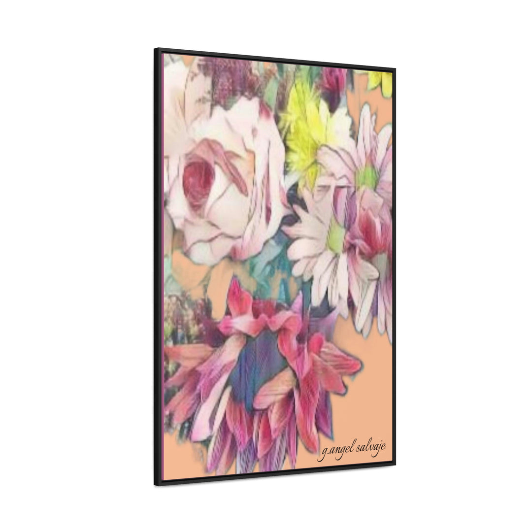 Floral/ coral background Gallery Canvas Wraps, Vertical Frame