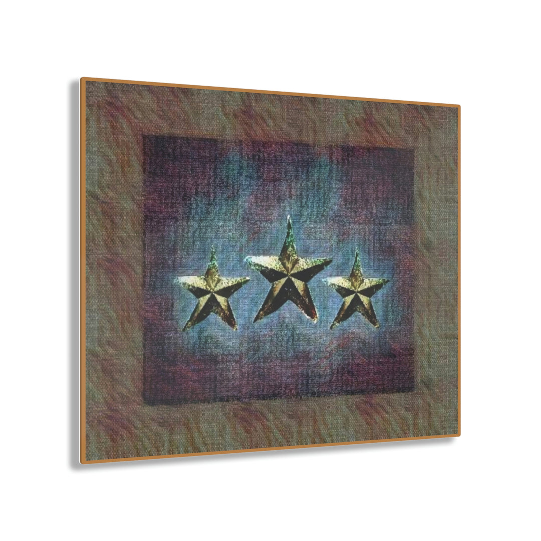 Rustic Triple Star with Plum Acrylic Prints