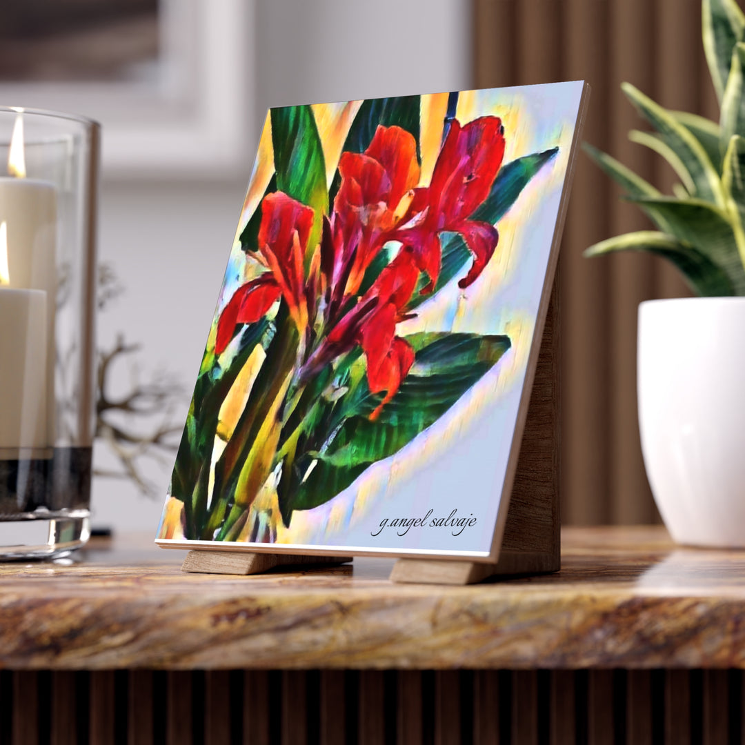 Texas Cannas Ceramic Photo Tile