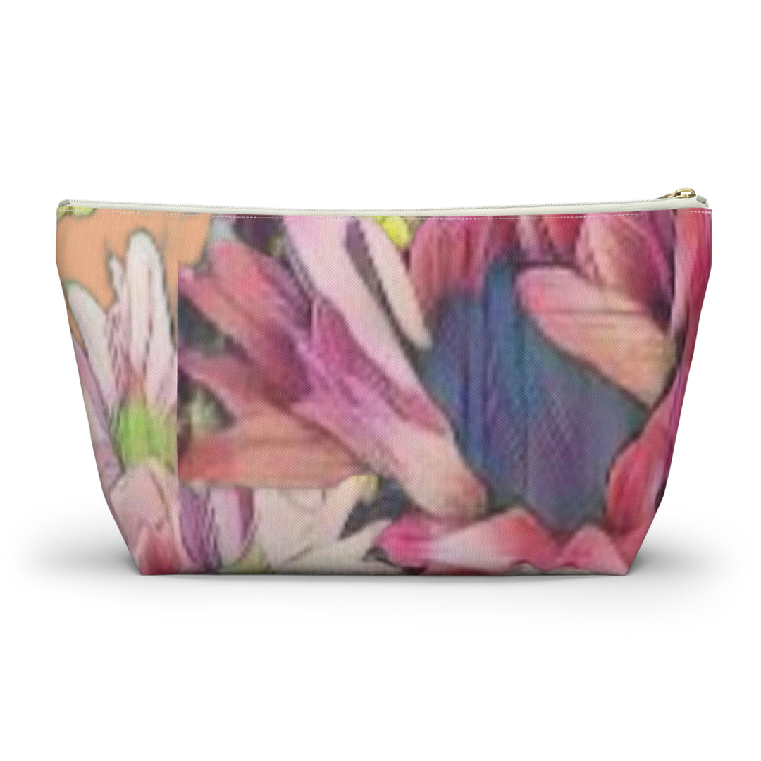 Floral/Coral Background Accessory Pouch w T-bottom
