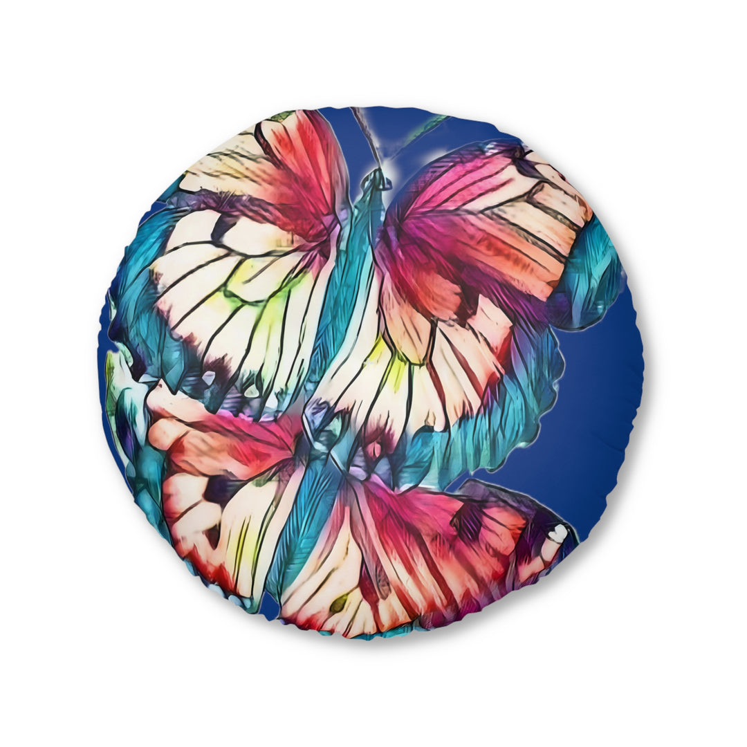 Fun Butterflies Tufted Floor Pillow, Round