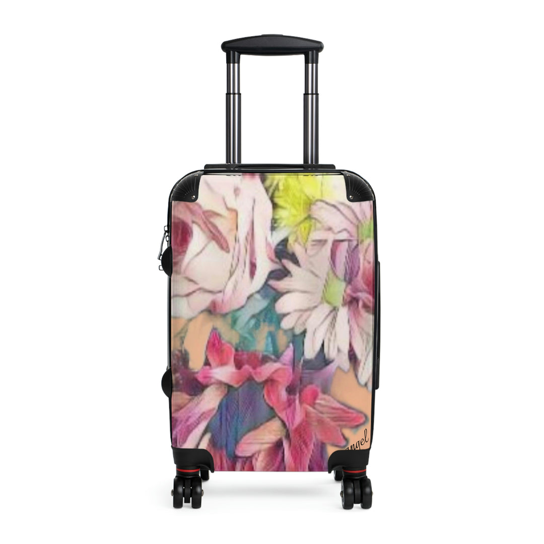 Floral w/ coral background Suitcase