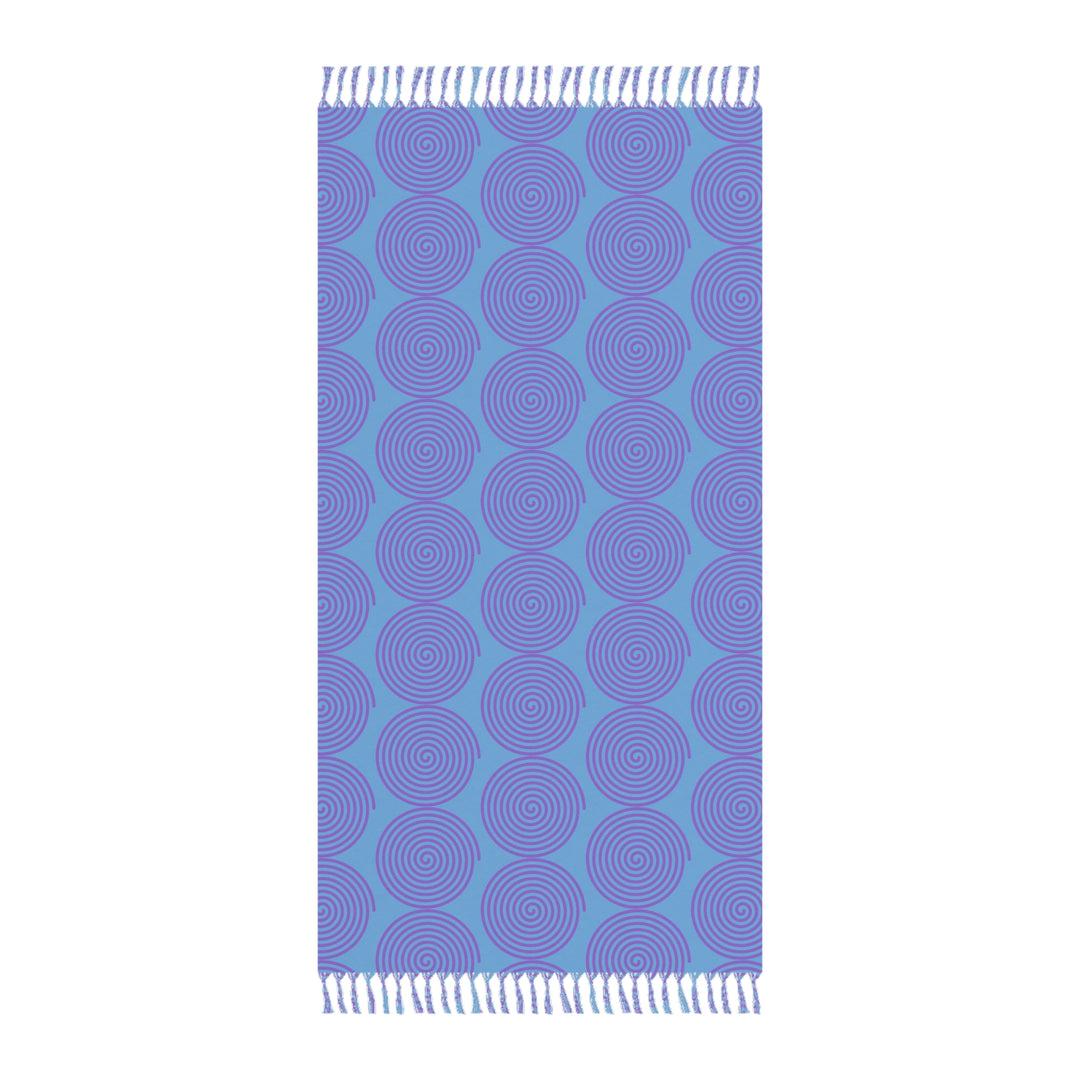 Purple on Blue Boho Beach Cloth