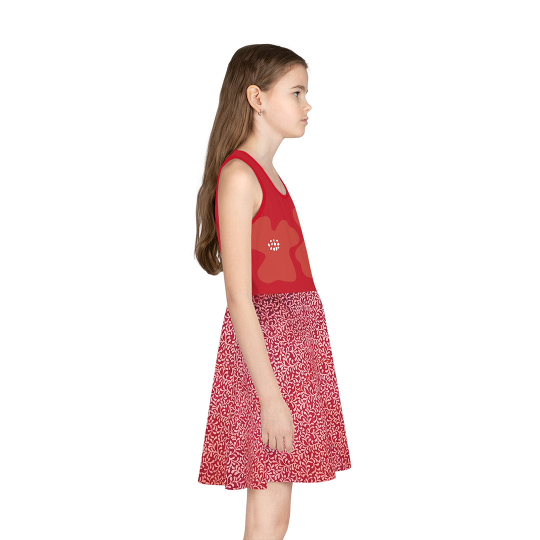 Princess in Red Girls' Sleeveless Sundress (AOP)