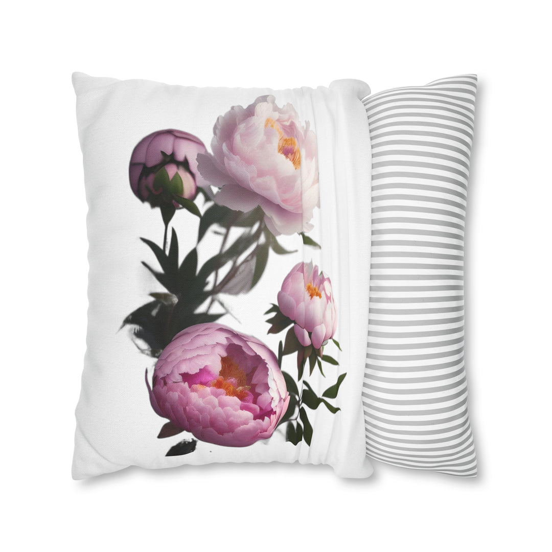 Peony Bouquet Spun Polyester Square Pillow Case