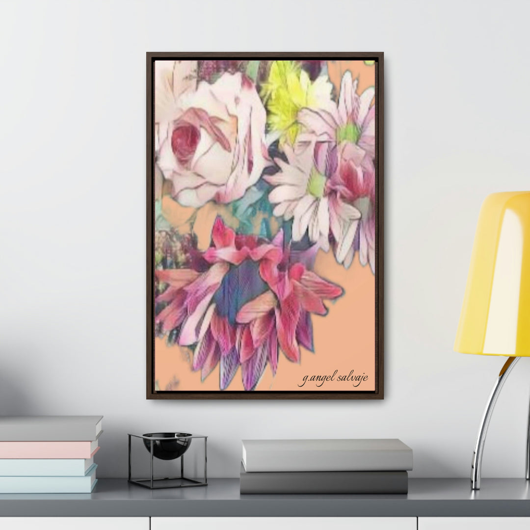 Floral/ coral background Gallery Canvas Wraps, Vertical Frame