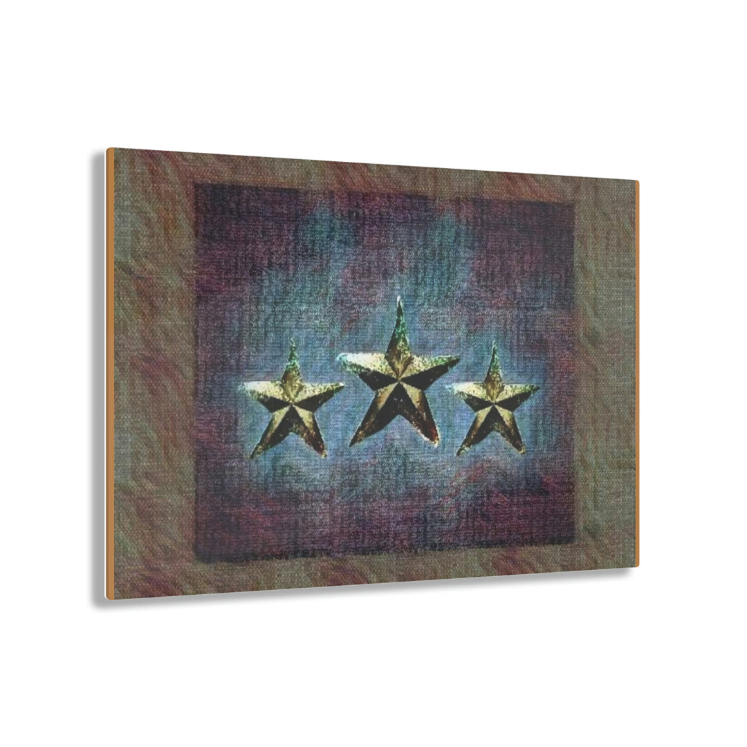 Rustic Triple Star with Plum Acrylic Prints