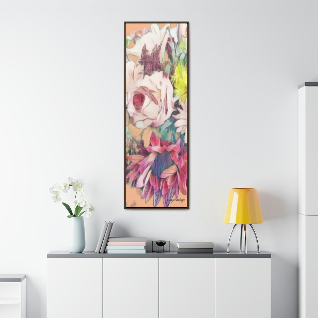 Floral/ coral background Gallery Canvas Wraps, Vertical Frame