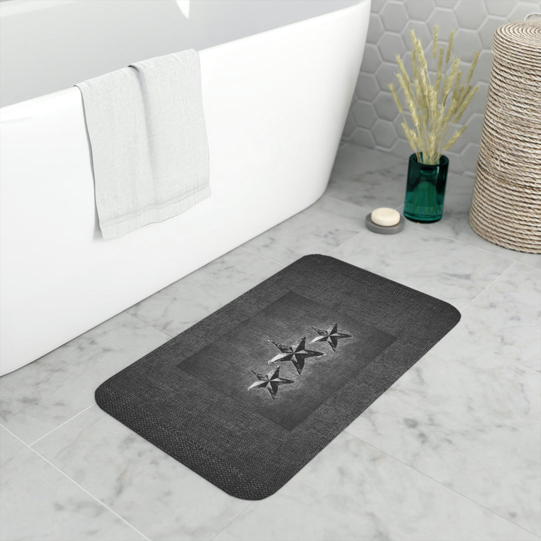 Triple Star in Dark Grey Memory Foam Bath Mat