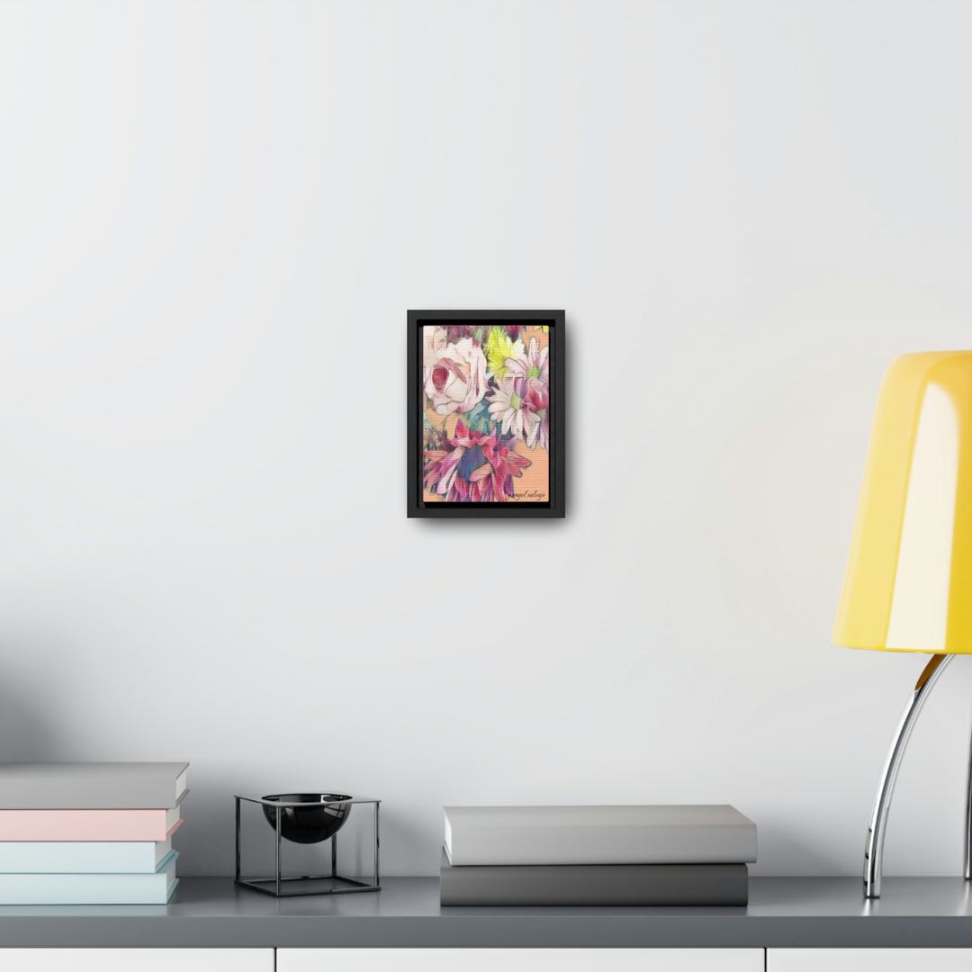 Floral/ coral background Gallery Canvas Wraps, Vertical Frame