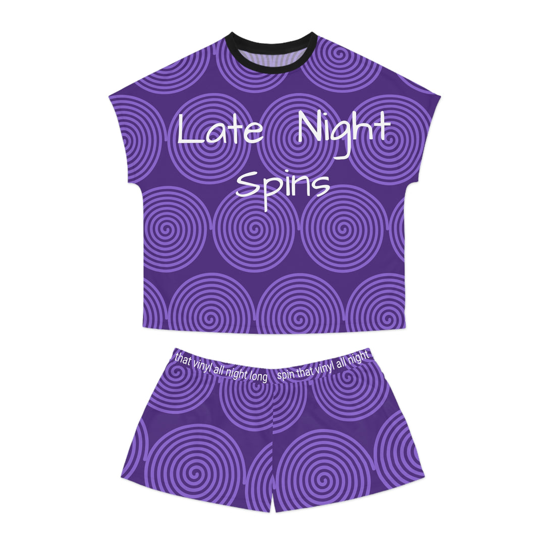 Spin that vinyl all night Women's Short Pajama Set (AOP)
