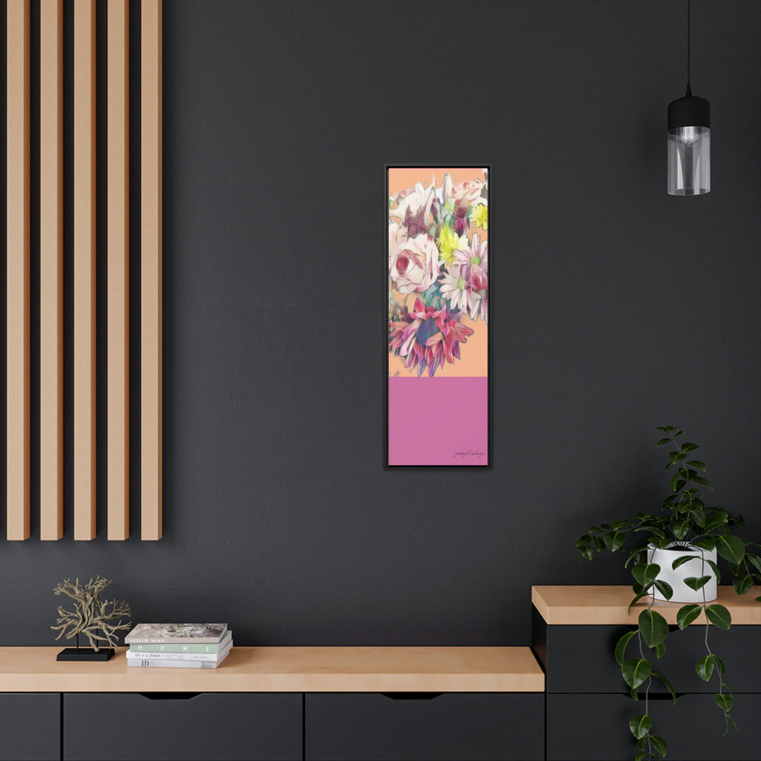 Floral/ coral background Gallery Canvas Wraps, Vertical Frame