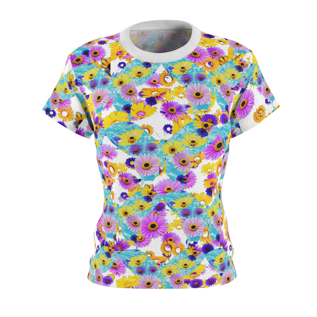 White Le Fleur & Butterfly Women's Cut & Sew Tee (AOP)