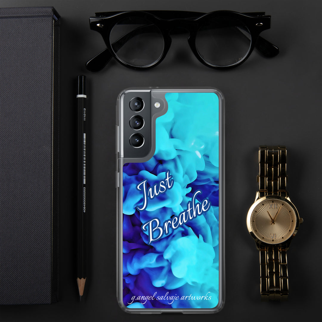 Just Breathe,blue cloudsClear Case for Samsung®