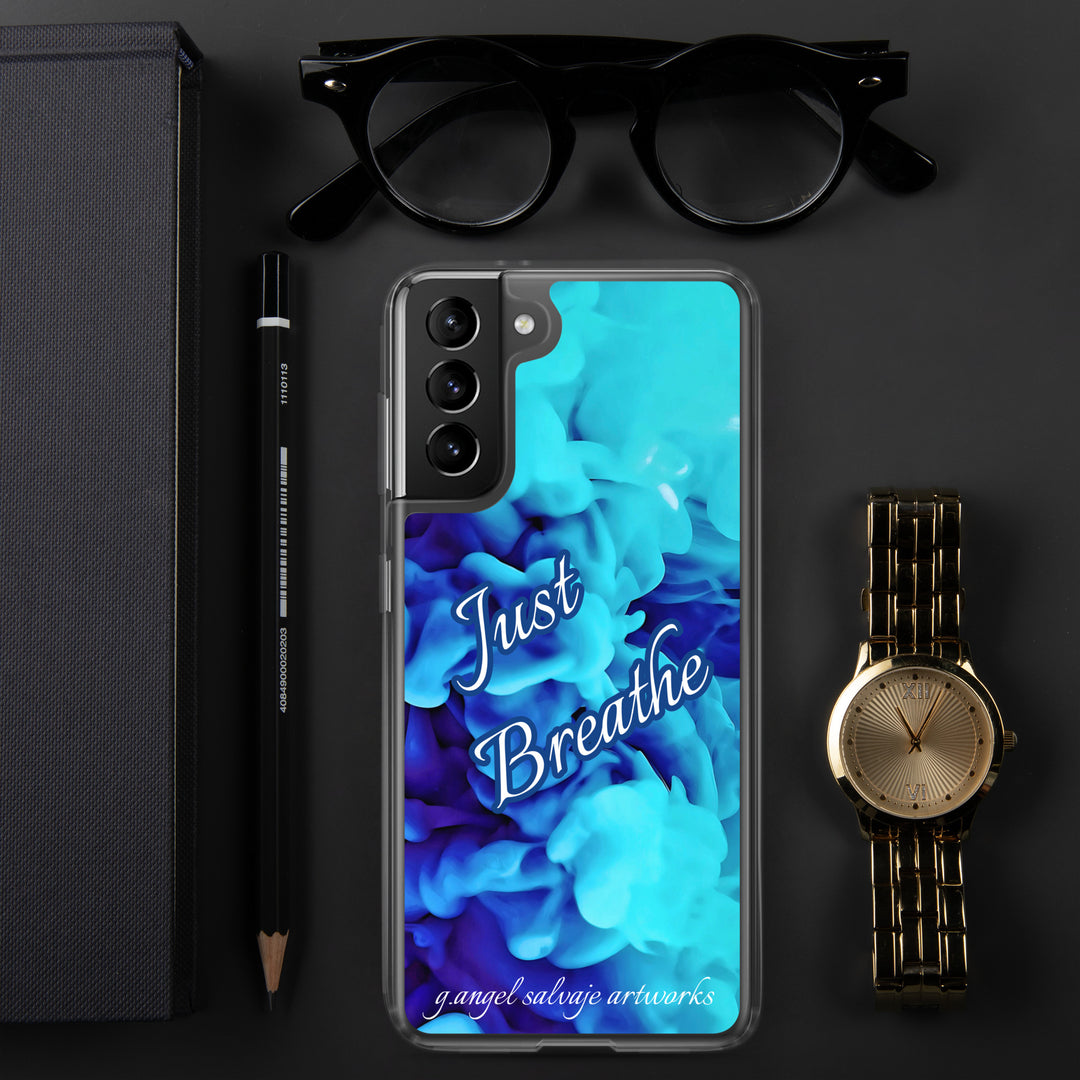 Just Breathe,blue cloudsClear Case for Samsung®
