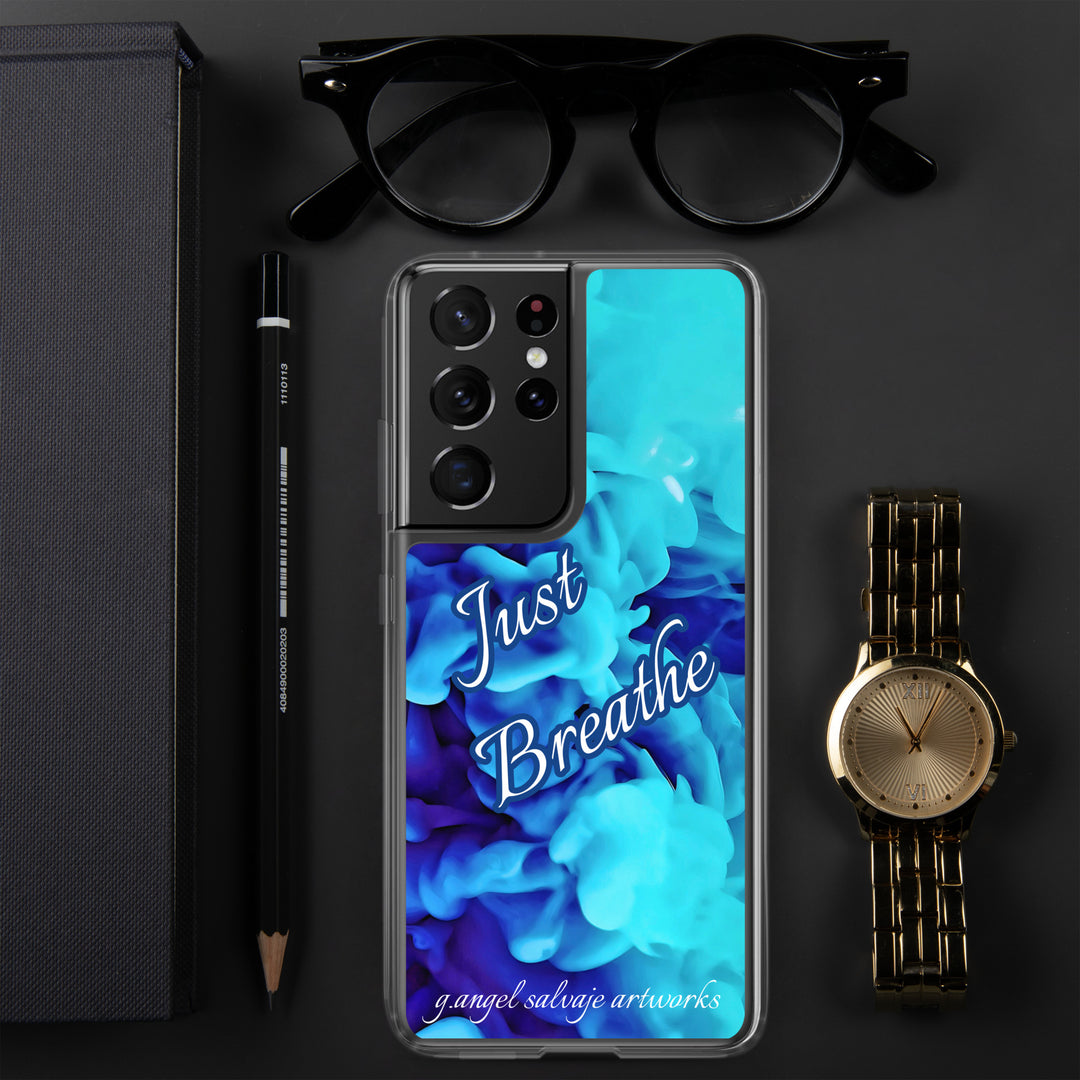 Just Breathe,blue cloudsClear Case for Samsung®
