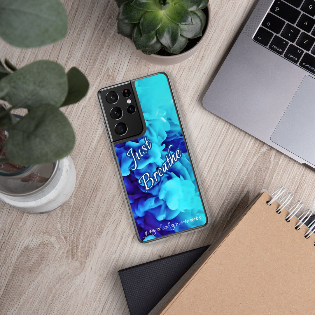 Just Breathe,blue cloudsClear Case for Samsung®