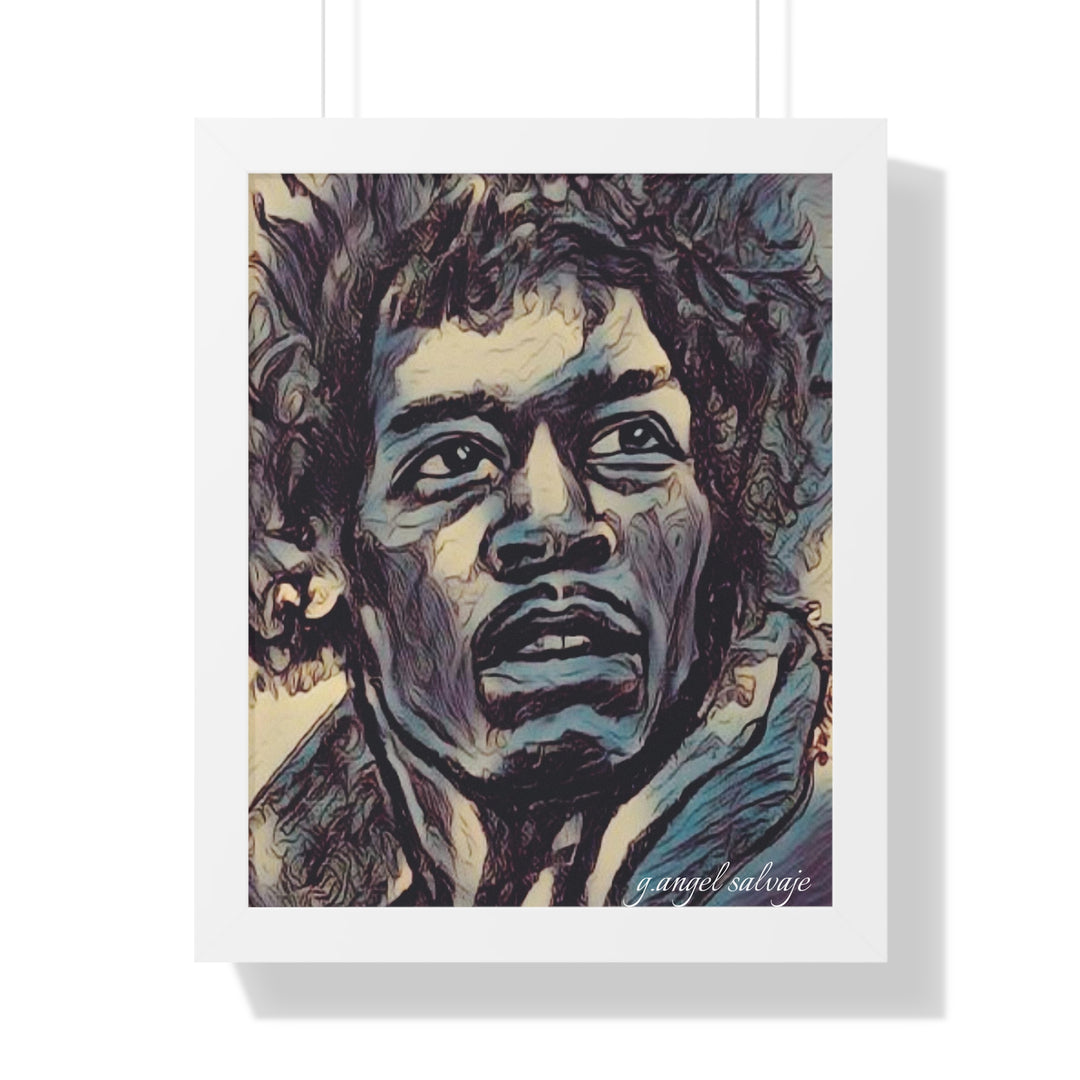 Jimi Hendrix Framed Vertical Poster
