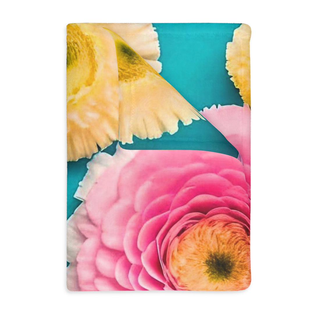 Flower Power style 2 Velveteen Minky Blanket (Two-sided print)
