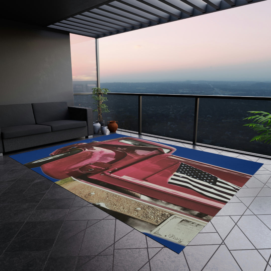 Big Bottomed 1956 Ford Truck Outdoor Rug