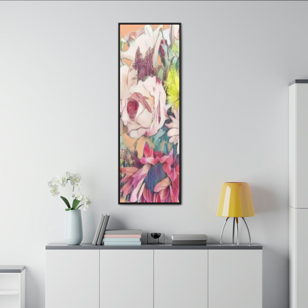 Floral/ coral background Gallery Canvas Wraps, Vertical Frame