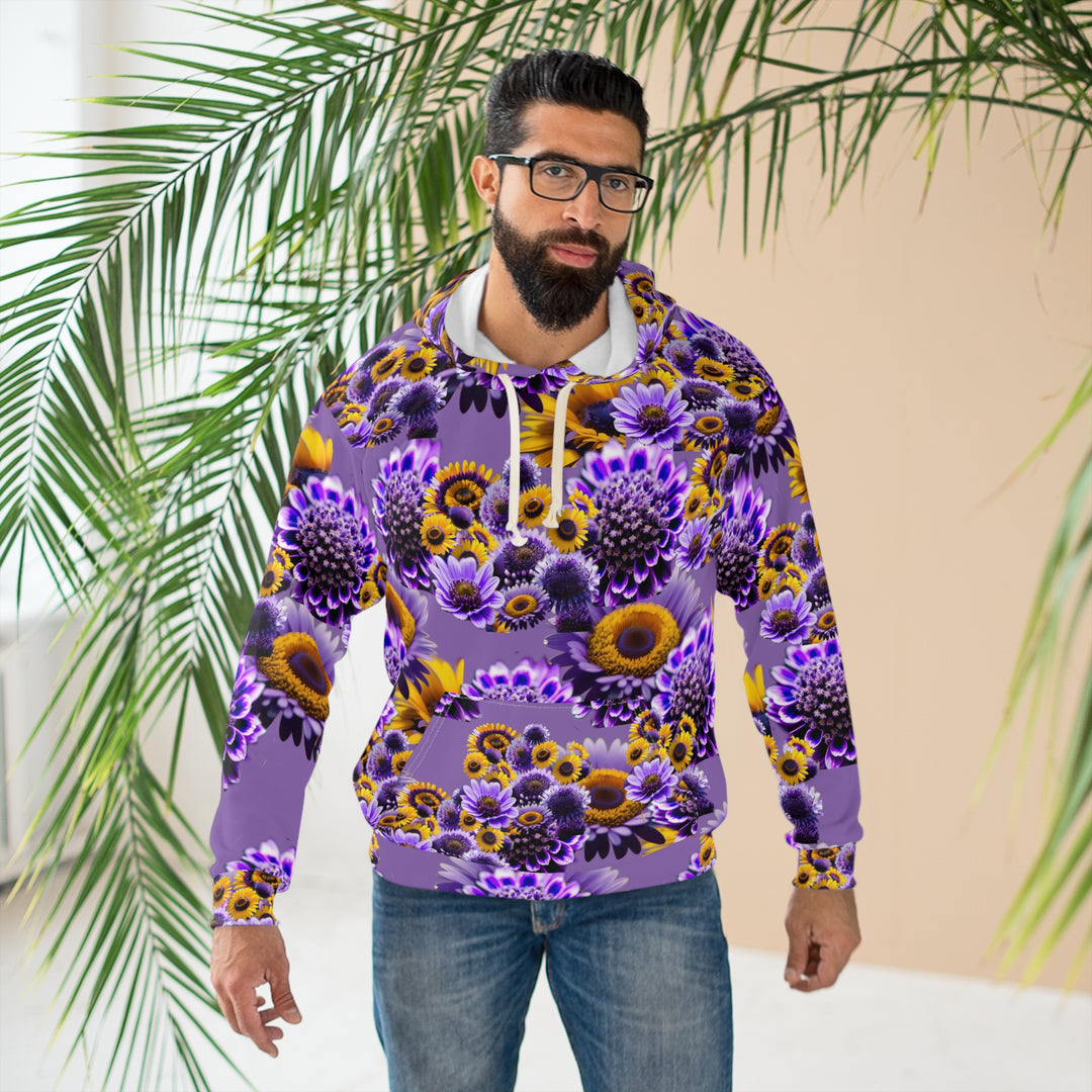 Purple Floral Women's Pullover Hoodie (AOP)
