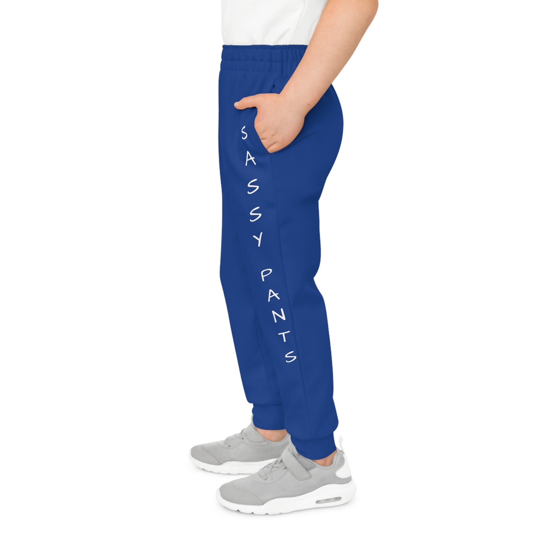 Dark Blue Sassy Pants Youth Joggers (AOP)