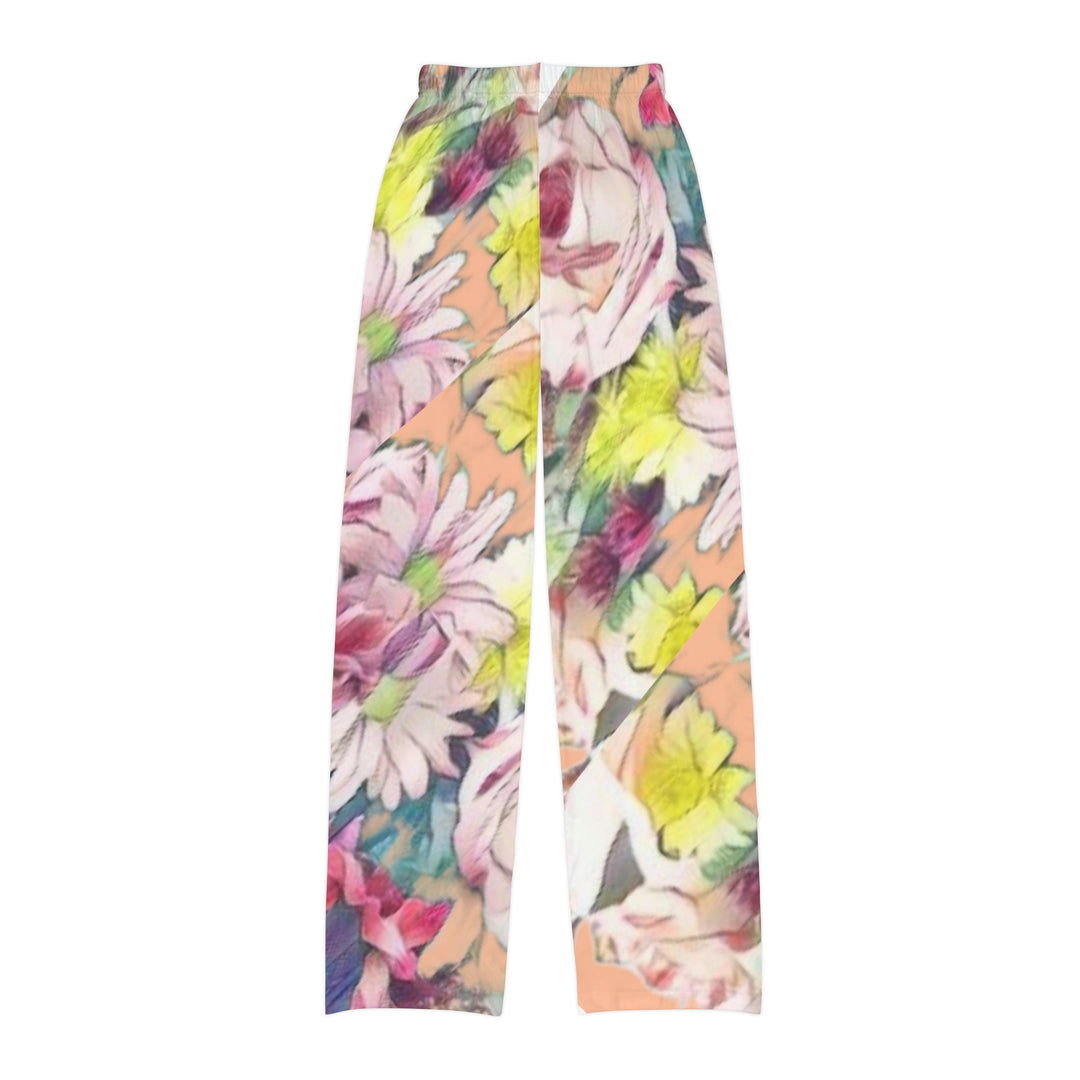 Floral /Coral background Kids Pajama Pants (AOP)