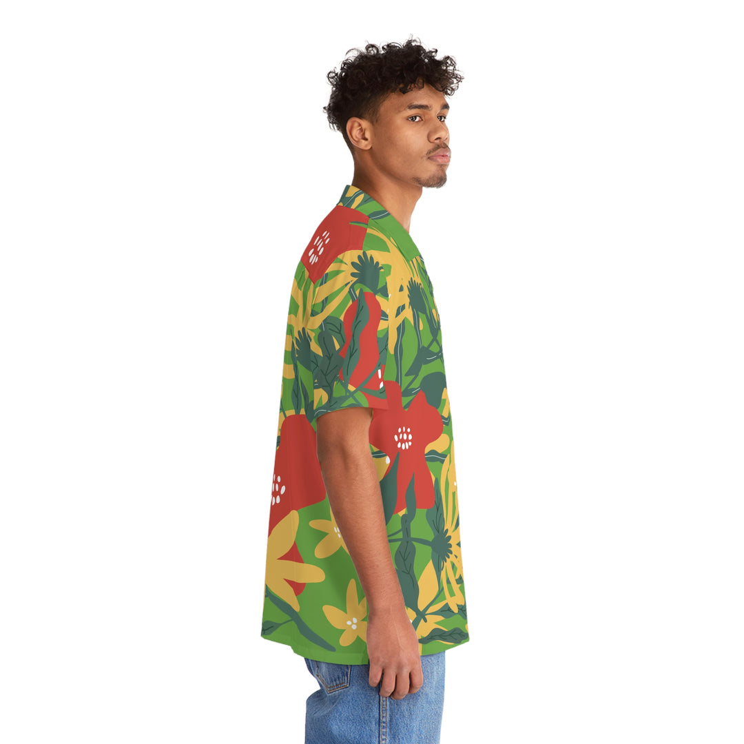 Summer Vibes Light Green  Men's Hawaiian Shirt (AOP)