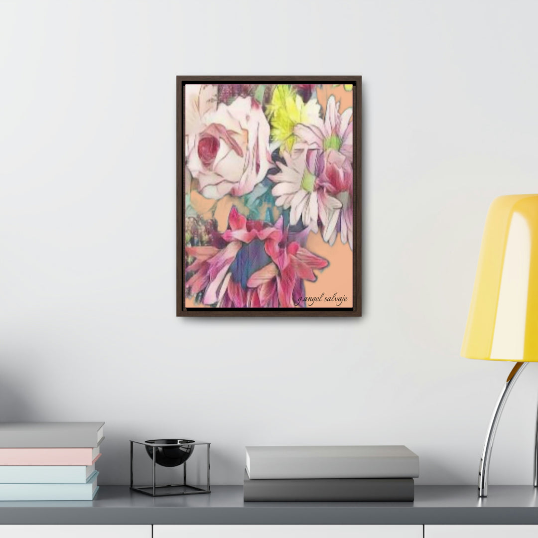 Floral/ coral background Gallery Canvas Wraps, Vertical Frame