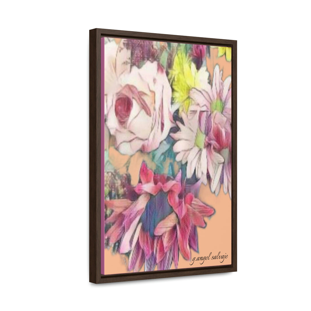 Floral/ coral background Gallery Canvas Wraps, Vertical Frame