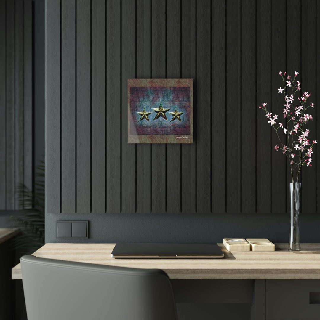 Rustic Triple Star with Plum Acrylic Prints