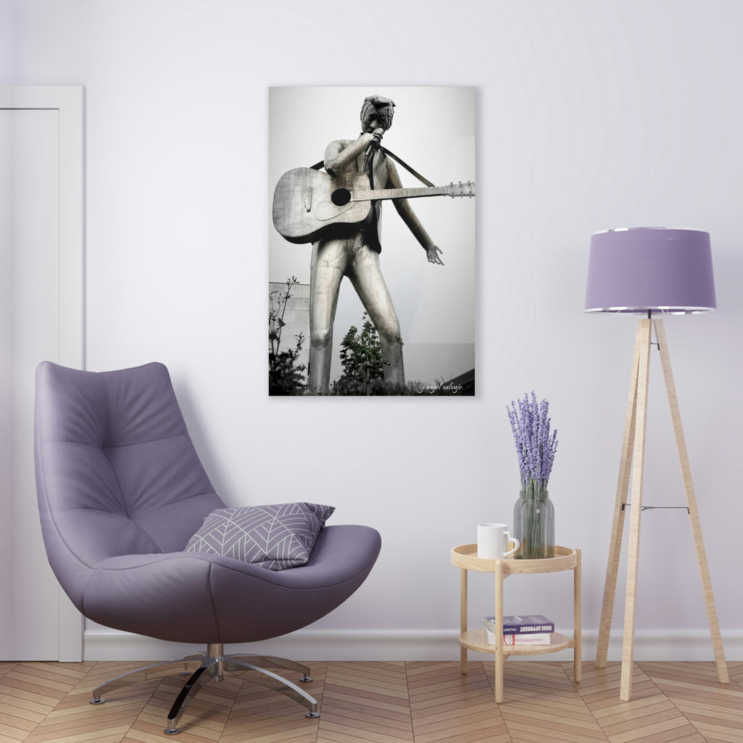 Singing River Sculpture in Black & WhiteAcrylic Prints