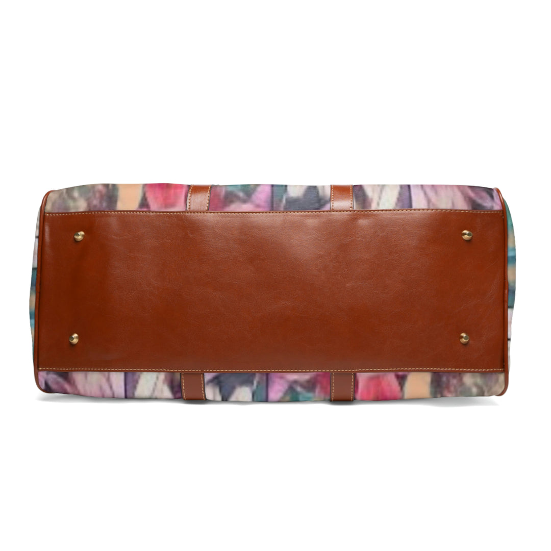 Floral/ Coral Background Waterproof Travel Bag