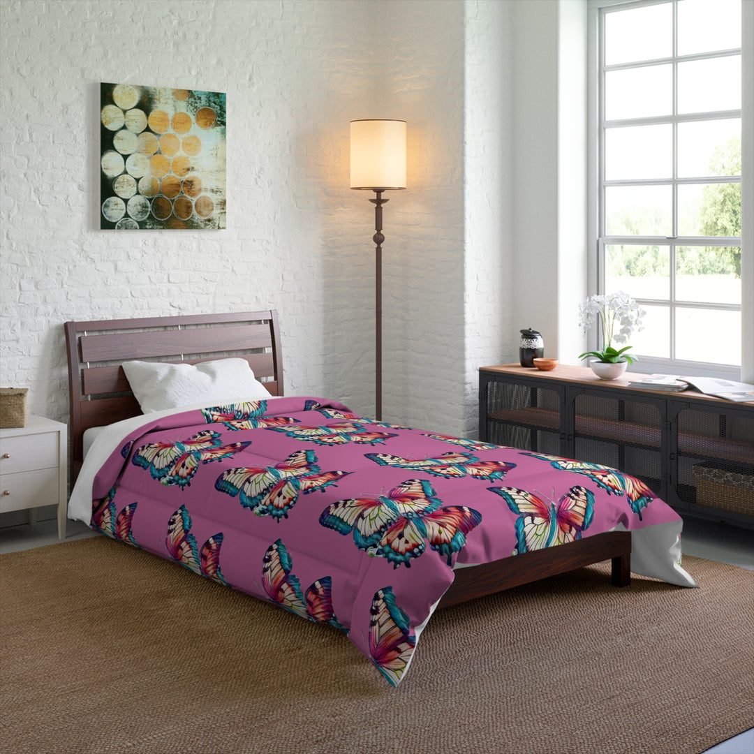 Pink Maybe we are all like Butterflies Comforter style 1