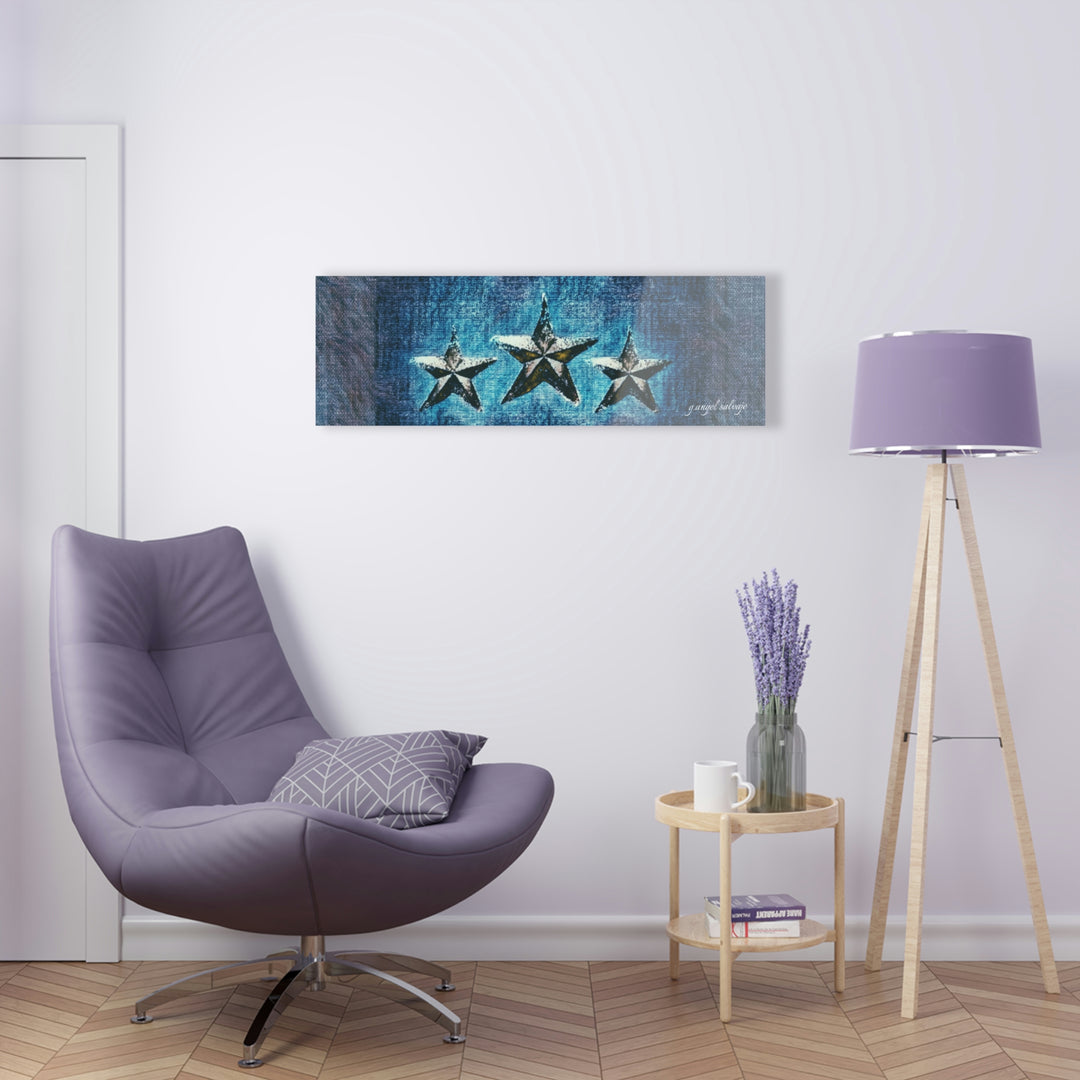 Triple Star in Textured Blues Acrylic Prints