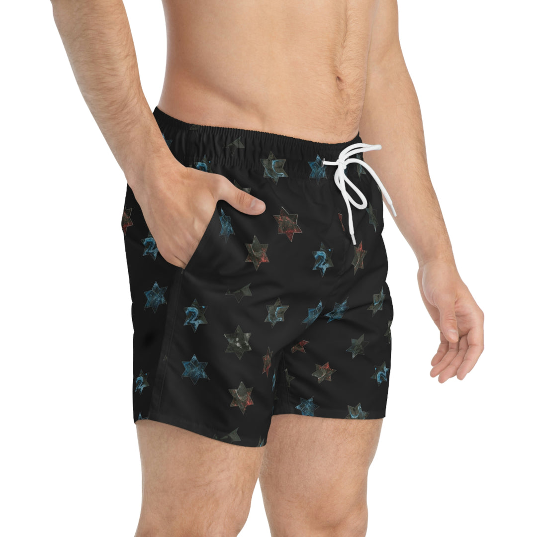 Stars on Black Swim Trunks (AOP)