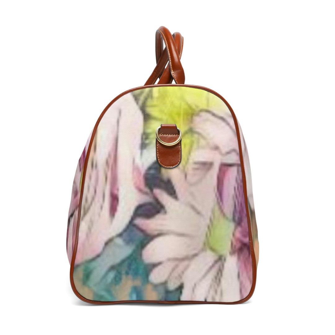Floral/ Coral Background Waterproof Travel Bag