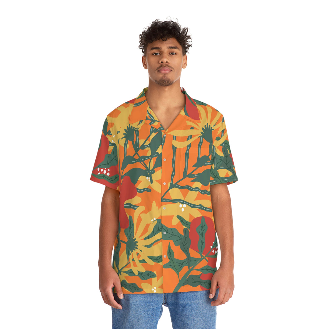 Summer Vibes Orange Men's Hawaiian Shirt (AOP)